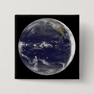 Satelliet-uitzicht van de aarde vierkante button 5,1 cm