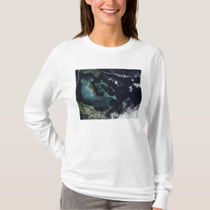 Satelliet-uitzicht van de Bahama-eilanden T-shirt
