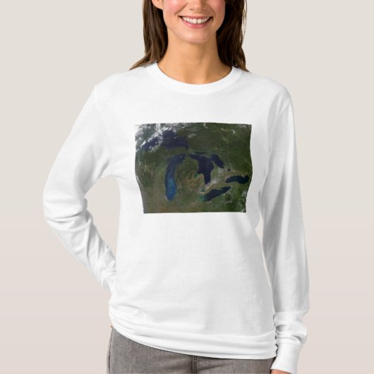 Satelliet-uitzicht van de Grote Meren T-shirt (Voorkant)
