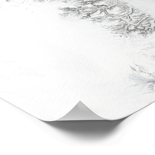 Satelliet-uitzicht van de oostkust van Greenlan Poster (Hoek)