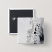 Satelliet-uitzicht van de oostkust van Greenlan Vierkante Button 5,1 Cm (Voorkant /achterkant)