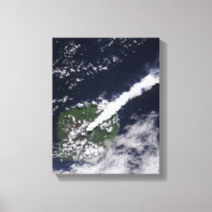 Satelliet uitzicht van een dikke, stoomrijke pluim canvas afdruk