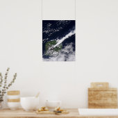 Satelliet uitzicht van een dikke, stoomrijke pluim poster (Keuken)