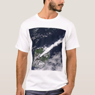 Satelliet uitzicht van een dikke, stoomrijke pluim t-shirt