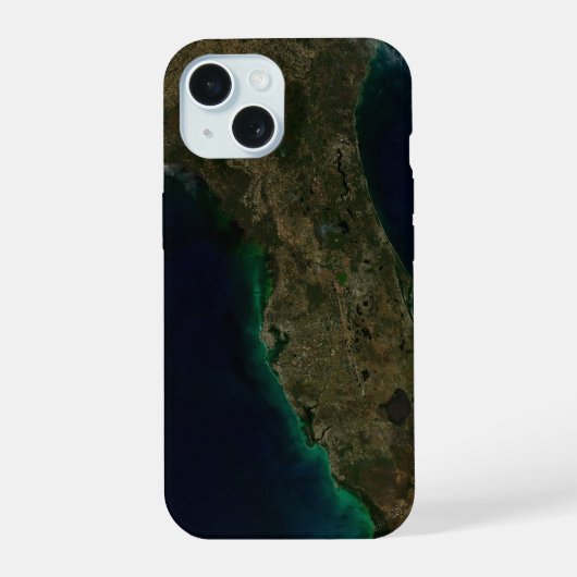Satelliet Uitzicht van Florida. iPhone 15 Hoesje (Achterkant)