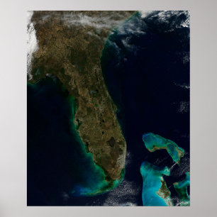 Satelliet Uitzicht van Florida. Poster