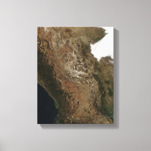 Satelliet-uitzicht van het landschap in Midden-Mex Canvas Afdruk