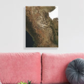 Satelliet-uitzicht van het landschap in Midden-Mex Canvas Afdruk (Insitu (Woonkamer))