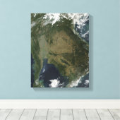 Satelliet-uitzicht van Indochina Canvas Afdruk (Insitu (Houten vloer))