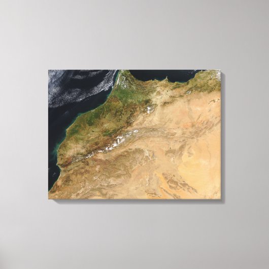 Satelliet-uitzicht van Marokko Canvas Afdruk (Voorkant)