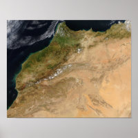 Satelliet-uitzicht van Marokko