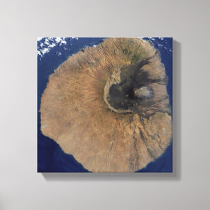 Satelliet-uitzicht van Mount Fogo Canvas Afdruk