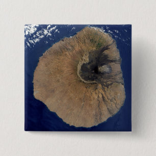 Satelliet-uitzicht van Mount Fogo Vierkante Button 5,1 Cm