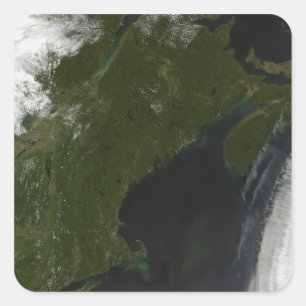 Satelliet uitzicht van New England Vierkante Sticker