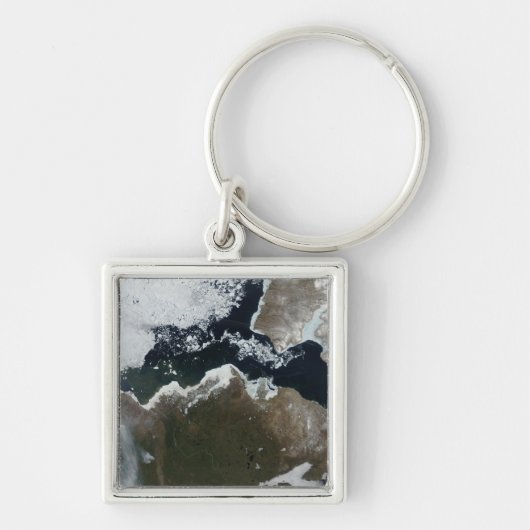 Satelliet-uitzicht van Noordwest-Canada Sleutelhanger (Voorkant)