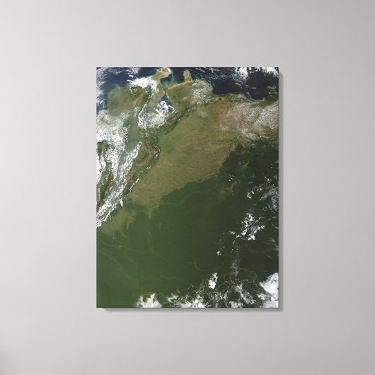 Satelliet-uitzicht van Oost-Colombia Canvas Afdruk (Voorkant)