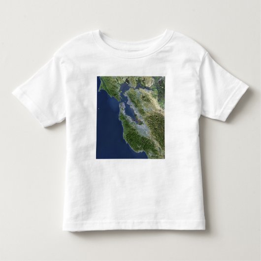 Satelliet-uitzicht van San Francisco, Californië Kinder Shirts (Voorkant)
