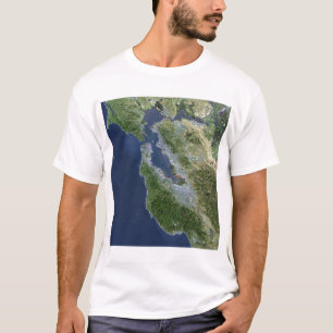 Satelliet-uitzicht van San Francisco, Californië T-shirt