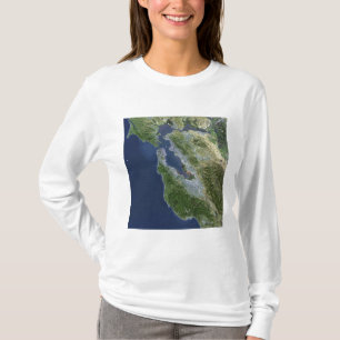 Satelliet-uitzicht van San Francisco, Californië T-shirt