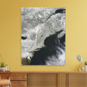 Satelliet-uitzicht van sneeuw canvas afdruk (Insitu (Woonkamer))