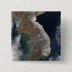 Satelliet-uitzicht van sneeuwval vierkante button 5,1 cm