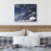 Satelliet-uitzicht van vulkanische mist canvas afdruk (Insitu (Slaapkamer))