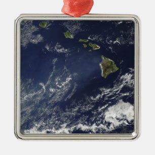 Satelliet-uitzicht van vulkanische mist metalen ornament