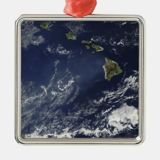 Satelliet-uitzicht van vulkanische mist metalen ornament (Voorkant)