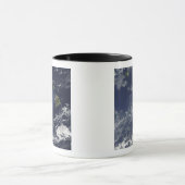 Satelliet-uitzicht van vulkanische mist mok (Midden)