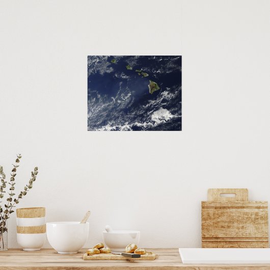 Satelliet-uitzicht van vulkanische mist poster (Keuken)