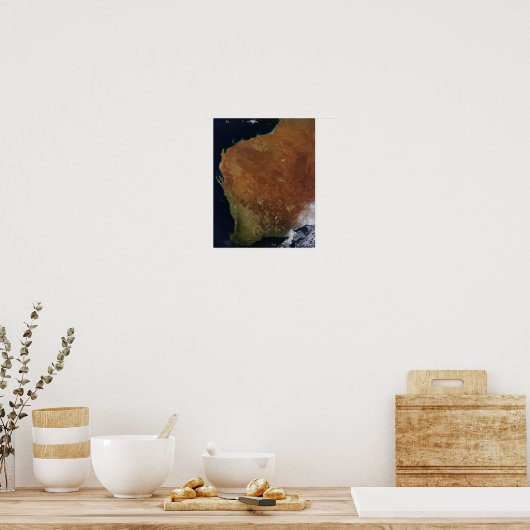 Satelliet-uitzicht van Western Australië Poster (Keuken)