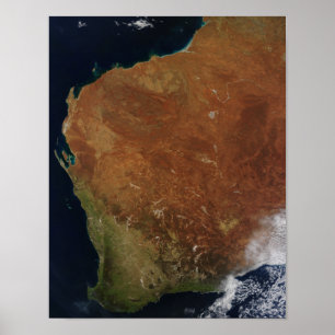Satelliet-uitzicht van Western Australië Poster