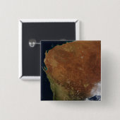 Satelliet-uitzicht van Western Australië Vierkante Button 5,1 Cm (Voorkant /achterkant)
