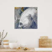 Satellietafbeelding van een tyfoon poster (Keuken)