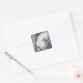 Satellietafbeelding van een tyfoon vierkante sticker (Envelop)
