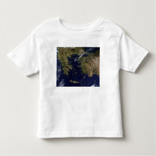 Satellietcentrum uitzicht van Griekenland en Turki Kinder Shirts
