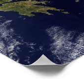 Satellietcentrum uitzicht van Griekenland en Turki Poster (Hoek)