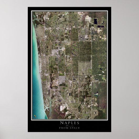 Satellietkaart van Naples Florida Poster (Voorkant)