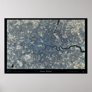 Satellietposter van Londen, Engeland Poster