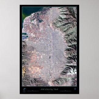Satellietposter van Salt Lake City, Utah Poster