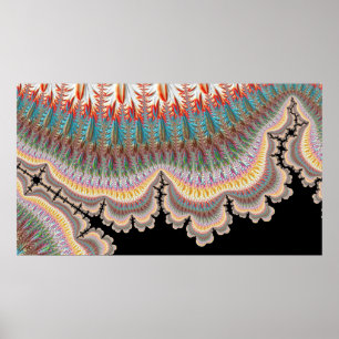 Satellietschoorstenen Zwart Zee Classy Fractal Art Poster