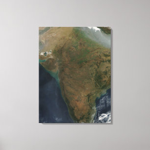 Satellietuitzicht van Centraal-India Canvas Afdruk