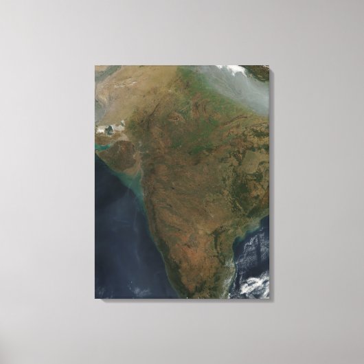 Satellietuitzicht van Centraal-India Canvas Afdruk (Voorkant)