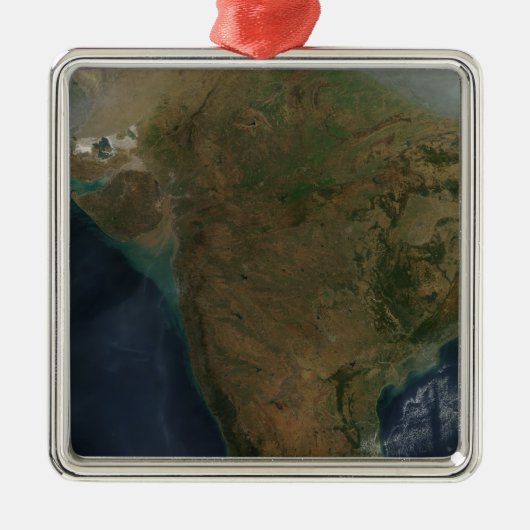 Satellietuitzicht van Centraal-India Metalen Ornament (Voorkant)