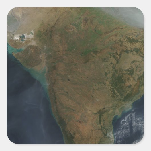 Satellietuitzicht van Centraal-India Vierkante Sticker (Voorkant)