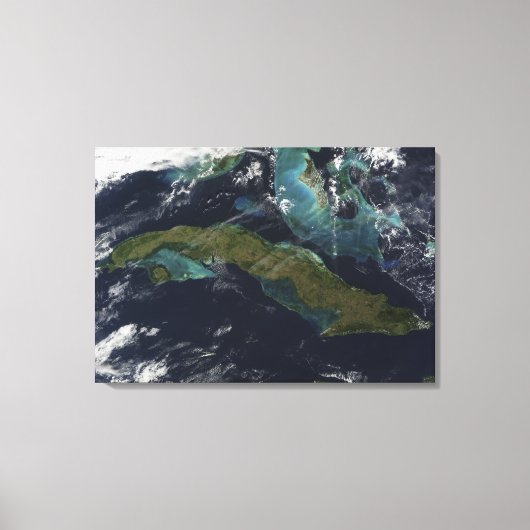 Satellietuitzicht van Cuba Canvas Afdruk (Voorkant)