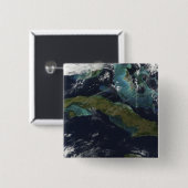 Satellietuitzicht van Cuba Vierkante Button 5,1 Cm (Voorkant /achterkant)