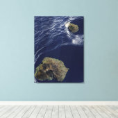 Satellietuitzicht van de Prince Edward Islands Canvas Afdruk (Insitu (Houten vloer))