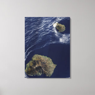 Satellietuitzicht van de Prince Edward Islands Canvas Afdruk