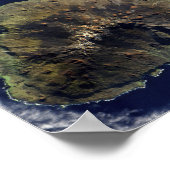 Satellietuitzicht van de Prince Edward Islands Poster (Hoek)